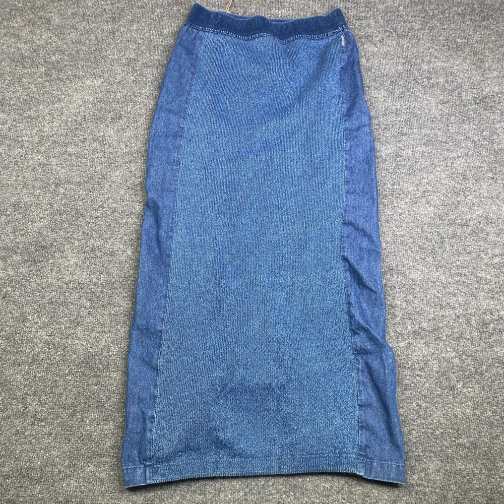 Blue Willi's Indigo Knit Cotton Maxi Skirt Denmark Blue Ribbed 16001-665-200 M